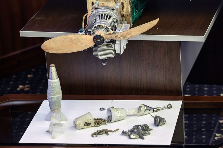 نموذج للطائرة دون طيار التي هاجمت القاعدة الروسية