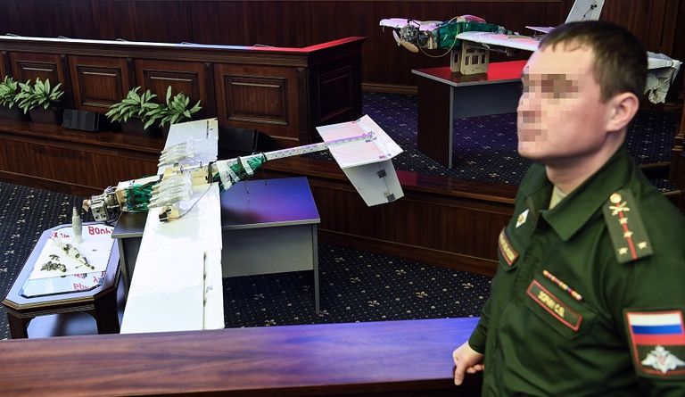 نموذج للطائرة دون طيار التي هاجمت القاعدة الروسية