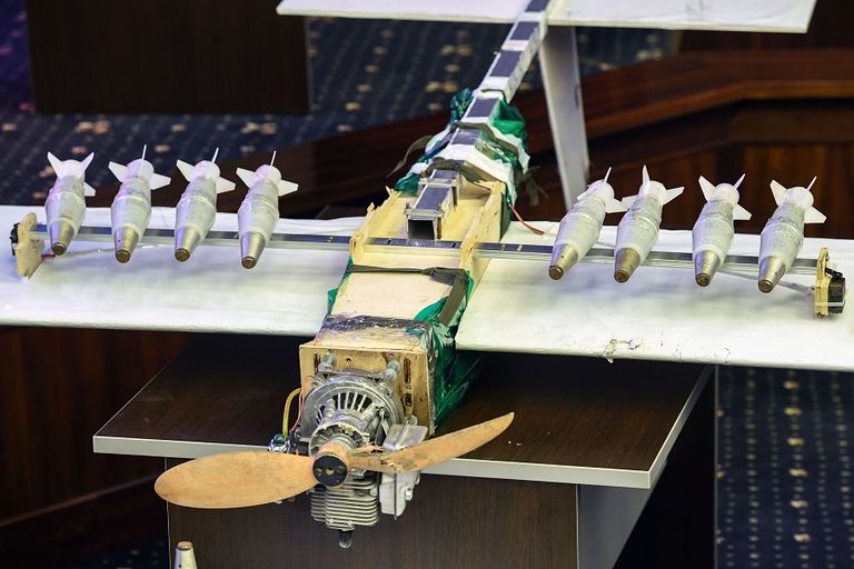 نموذج للطائرة دون طيار التي هاجمت القاعدة الروسية