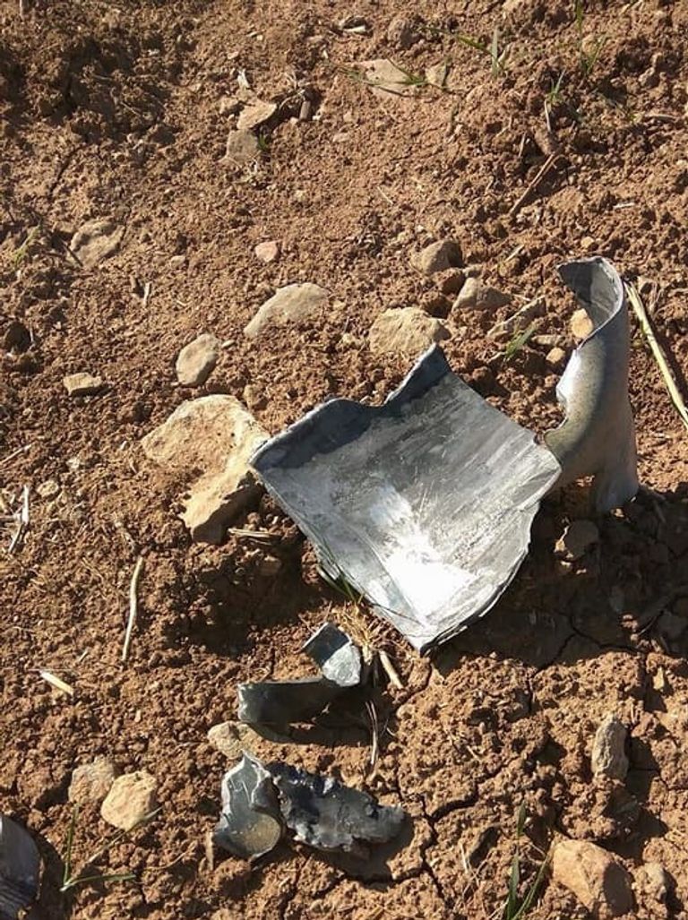 صورة للهجوم الصاروخي نشرها الحزب صورة لبقايا الصاروخ الذي استخدم في الهجوم نشرها الحزب