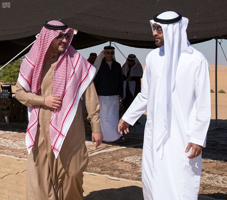 الشيخ محمد بن زايد آل نهيان يستقبل وزير الداخلية السعودي 