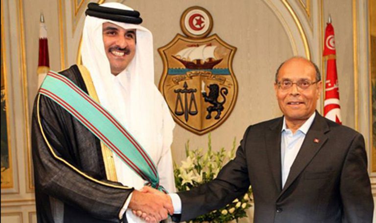 للمرزوقي علاقات قوية بقطر وتنظيم الإخوان الإرهابي رغم توجهه اليساري