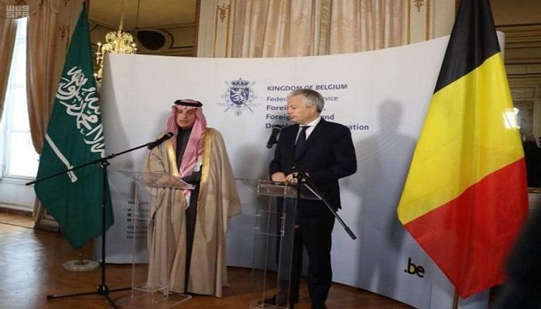عادل بن أحمد الجبير، وزير الخارجية السعودي مع وزير خارجية بلجيكا