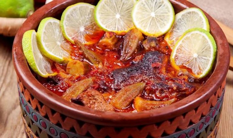 طاجن البامية باللحم