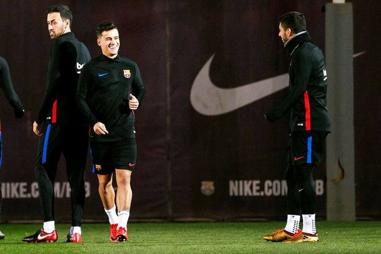 فيليبي كوتينيو كوتينيو في تدريبات برشلونة