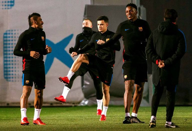 فيليبي كوتينيو كوتينيو في تدريبات برشلونة