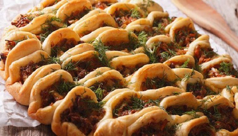 عش البلبل باللحم ودبس الرمان طريقة عمل حلوى عش البلبل