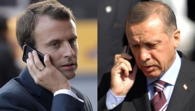 الرئيس الفرنسي ماكرون ونظيره التركي أردوغان