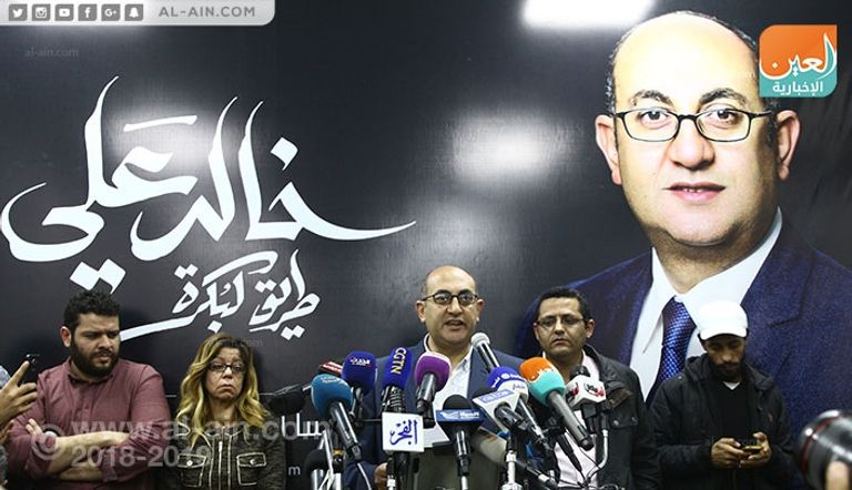 جانب من المؤتمر الصحفي لخالد علي