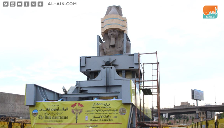 نقل تمثال رمسيس الثاني إلى بهو المتحف المصري الكبير
