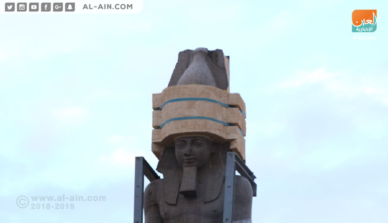 نقل تمثال رمسيس الثاني إلى بهو المتحف المصري الكبير