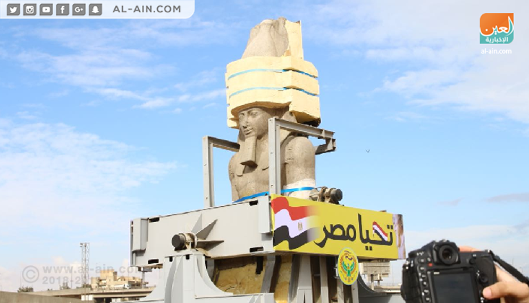نقل تمثال رمسيس الثاني إلى بهو المتحف المصري الكبير