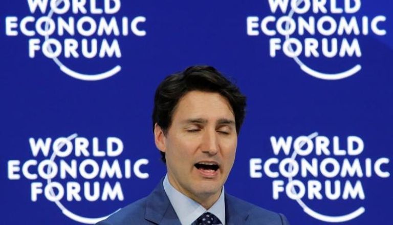  رئيس الوزراء الكندي جاستن ترودو في دافوس - رويترز