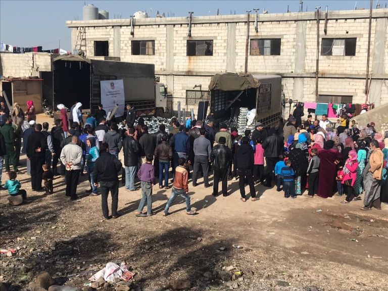 توزيع المساعدات الإماراتية في لبنان