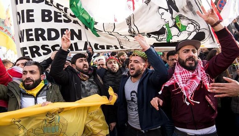 الأكراد في ألمانيا يتظاهرون ضد النظام التركي 