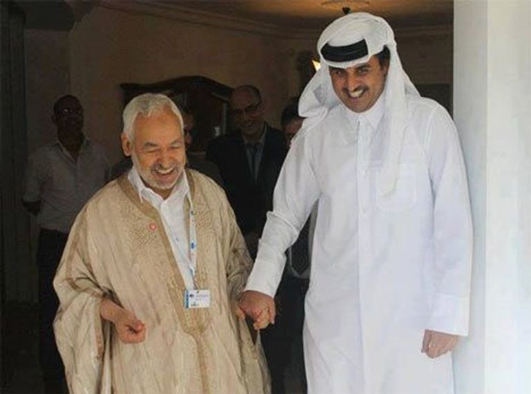 الغنوشي وأمير قطر أردوغان وراشد الغنوشي