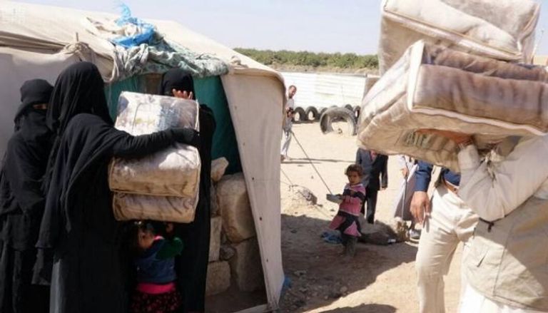 المساعدات تم توزيعها في منطقة العطيف الواقعة بين مأرب وصنعاء