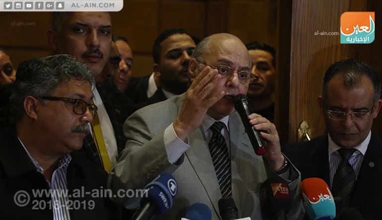 المرشح المحتمل لرئاسة مصر موسى مصطفى موسى خلال المؤتمر الصحفي مؤتمر المرشح المحتمل لرئاسة مصر موسى مصطفى موسى
