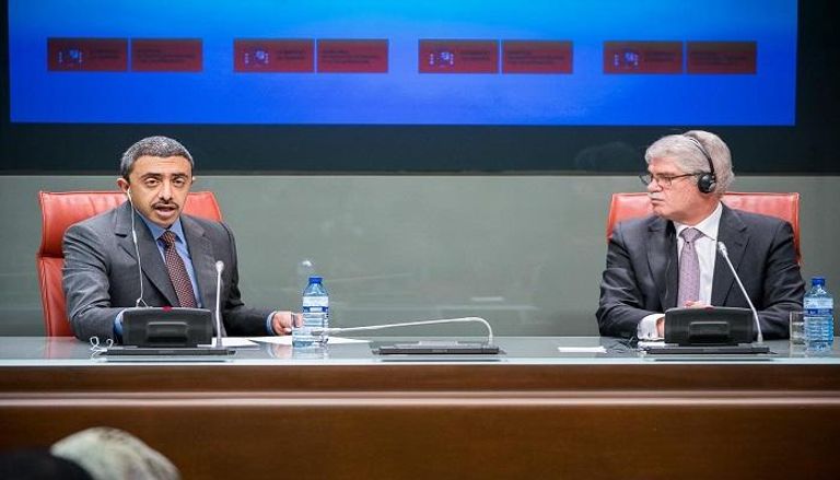 الشيخ عبد الله بن زايد آل نهيان مع وزير الخارجية الإسباني
