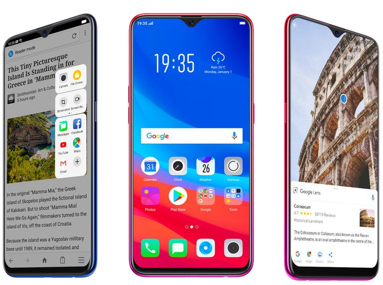 هاتف Oppo F9 بشق جميل في الأعلى 