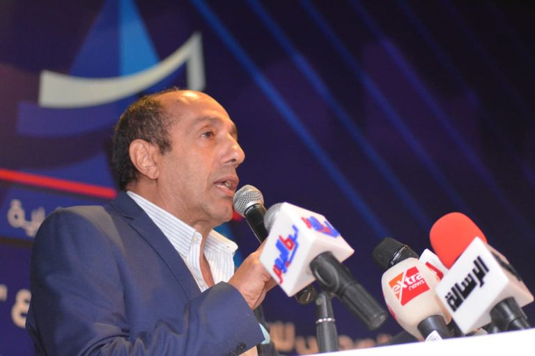 أشرف زكي نقيب المهن التمثيلية المصرية خلال المؤتمر