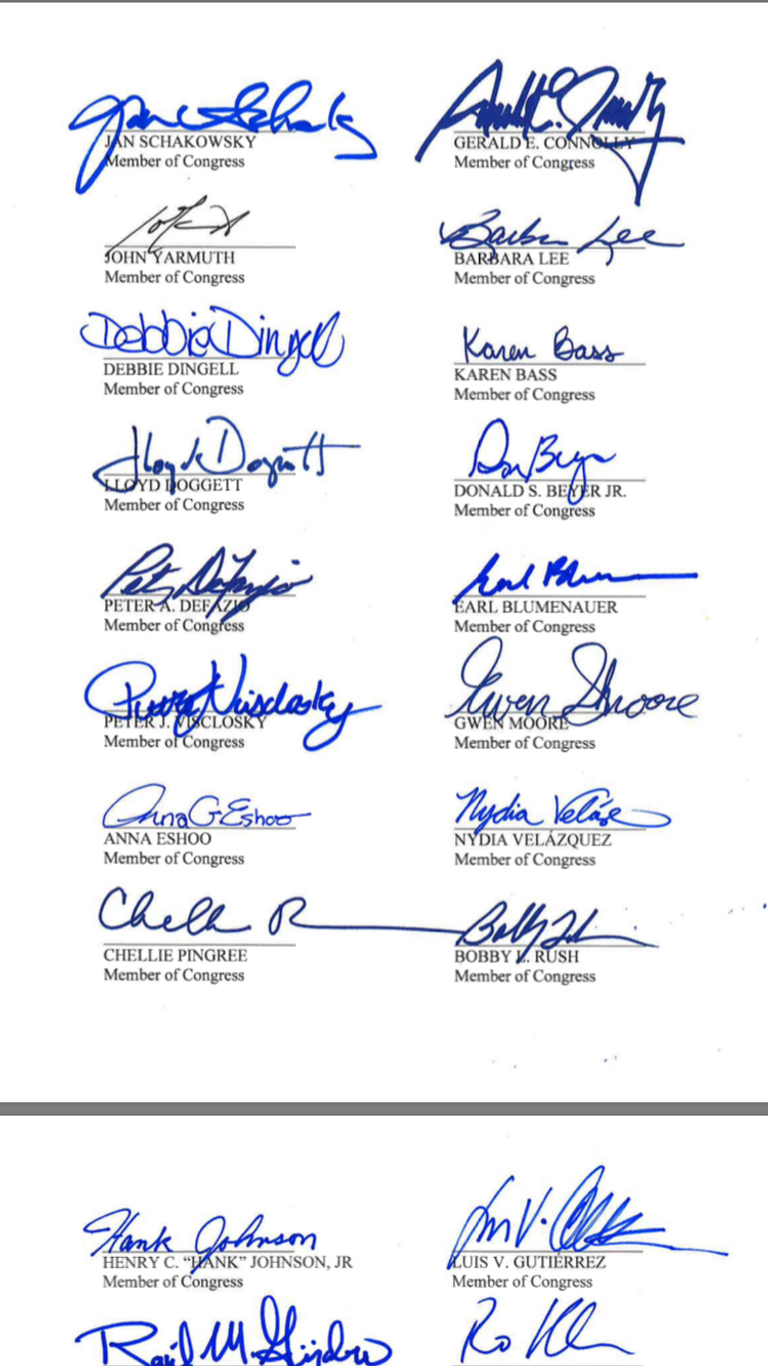 رسالة أعضاء الكونجرس إلى الإدارة الأمريكية