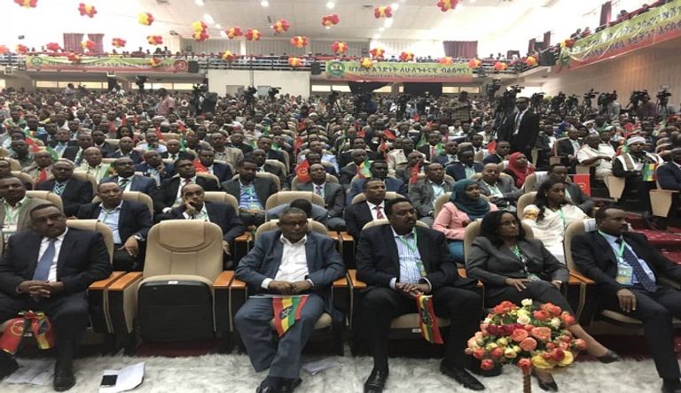 فعاليات مؤتمر الائتلاف الحاكم في إثيوبيا أبي أحمد خلال حضوره مؤتمر الائتلاف الحاكم في إثيوبيا