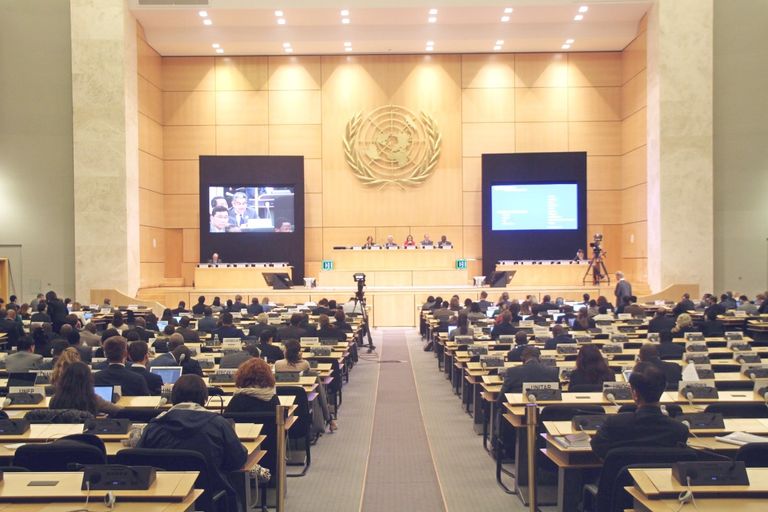 جانب من أعمال الدورة الـ 69 للجنة التنفيذية لبرنامج مفوض الأمم المتحدة لشؤون اللاجئين المنعقدة بجنيف جانب من اجتماعات الأمم المتحدة المنعقدة بجنيف