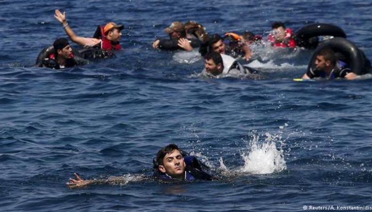 جانب من غرق مهاجرين في البحر الأبيض المتوسط