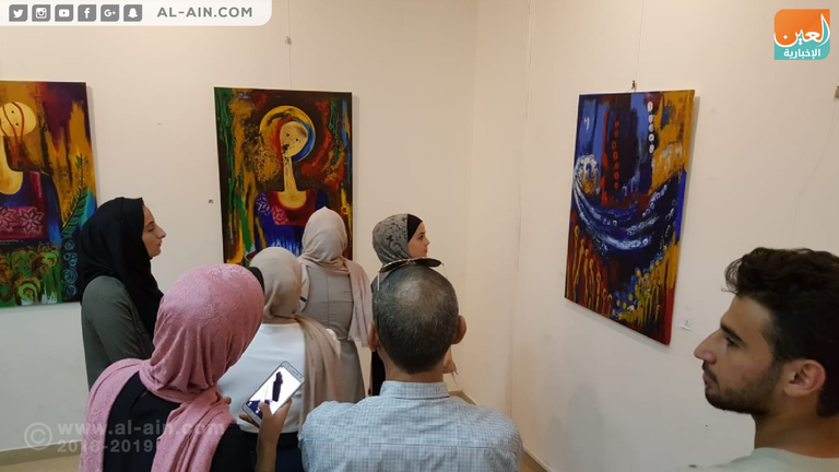 جانب من بعض لوحات المعرض