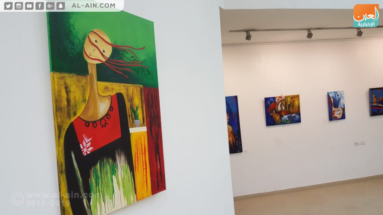 جانب من بعض لوحات المعرض