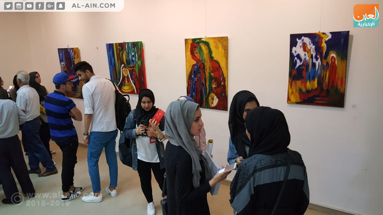 جانب من بعض لوحات المعرض