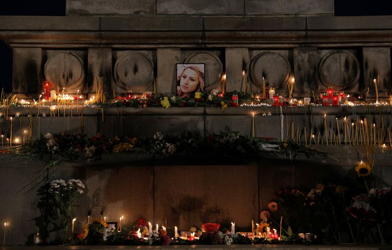 مراسم تأبين للصحفية البلغارية فيكتوريا مارينوفا