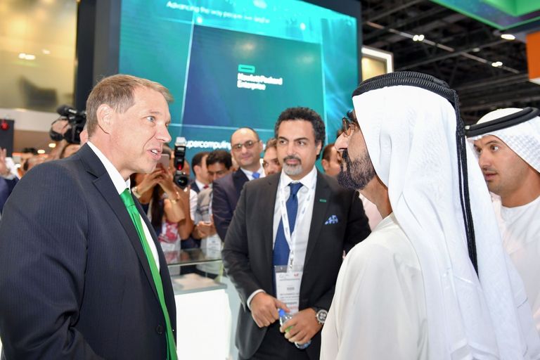 محمد بن راشد آل مكتوم يلتقي قيادات شركات التكنولوجيا في جيتيكس 2018