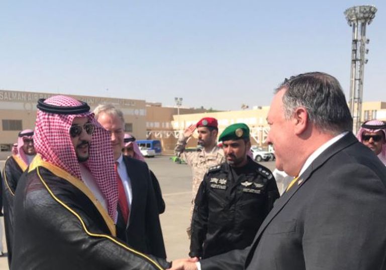 وزير الخارجية السعودي خلال استقباله نظيره الأمريكي