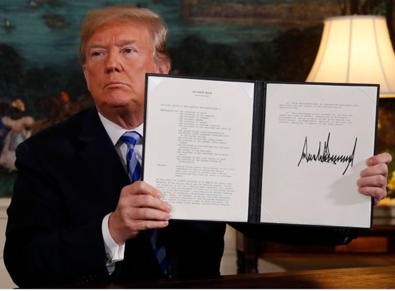 لحظة انسحاب ترامب من الاتفاق النووي الإيراني- أرشيفية إليوت إبرامز- صورة أرشيفية