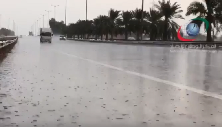 تساقط الأمطار في مدينة "العين" الإماراتية