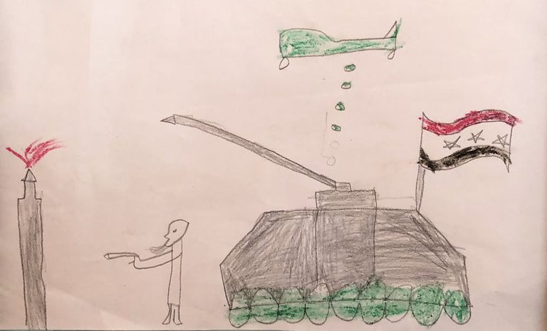 مركز في سوريا لإعادة تأهيل الأطفال بالرسم
