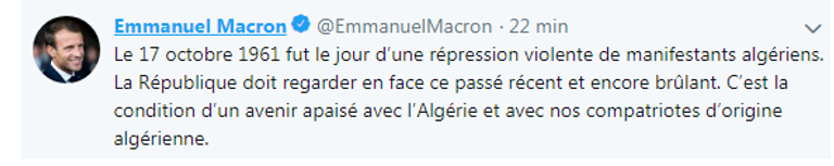 تغريدة الرئيس الفرنسي العلم الجزائري وورود حمراء على جسر سان ميشال في باريس