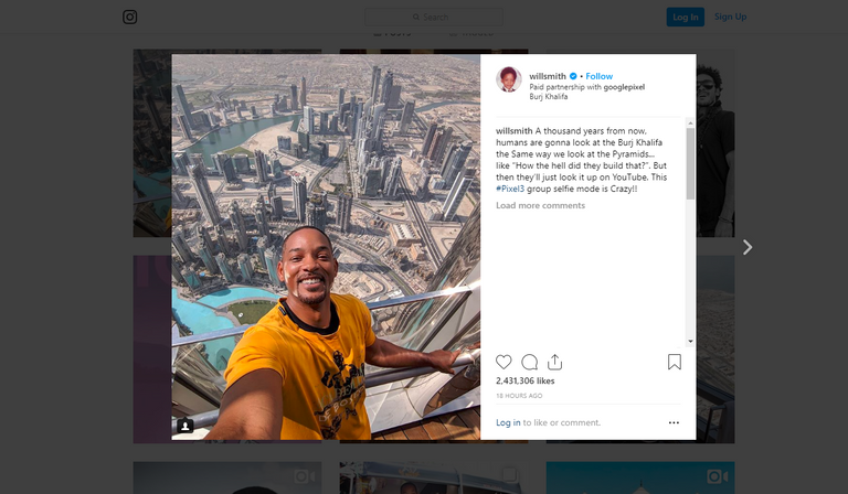 الفنان ويل سميث من أعلى برج خليفة بدبي