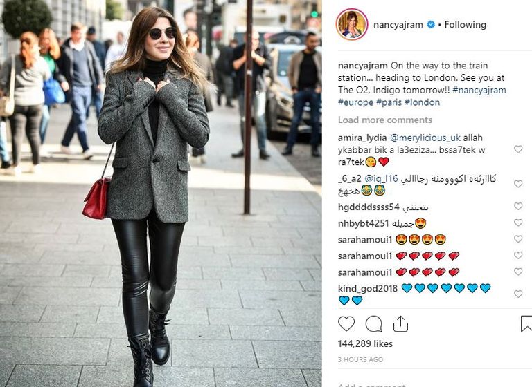 المغنية اللبنانية نانسي عجرم في باريس