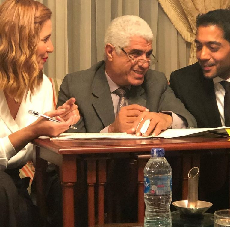 أحمد فلوكس وهنا شيحة في حفل عقد قرانهما