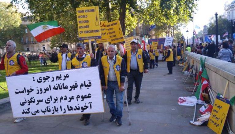 جانب من المظاهرة المناهضة لنظام طهران في لندن 