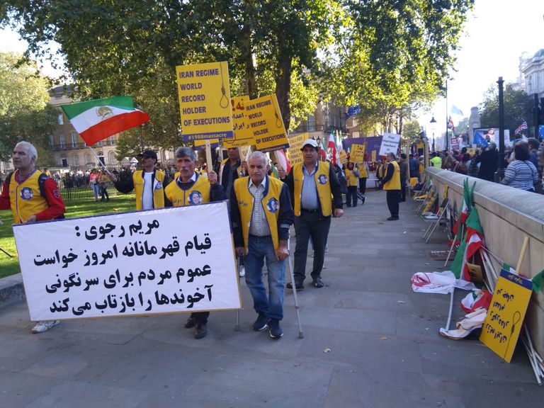 جانب من المظاهرة المناهضة لنظام طهران في لندن 