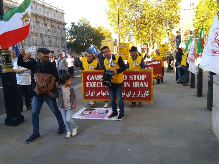 جانب من المظاهرة المناهضة لنظام طهران في لندن 