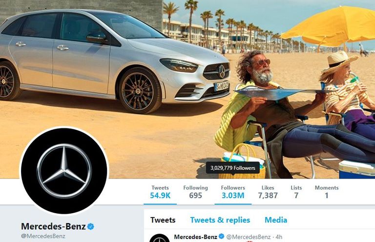 الصفحة الرسمية لشركة تسلا على تويتر