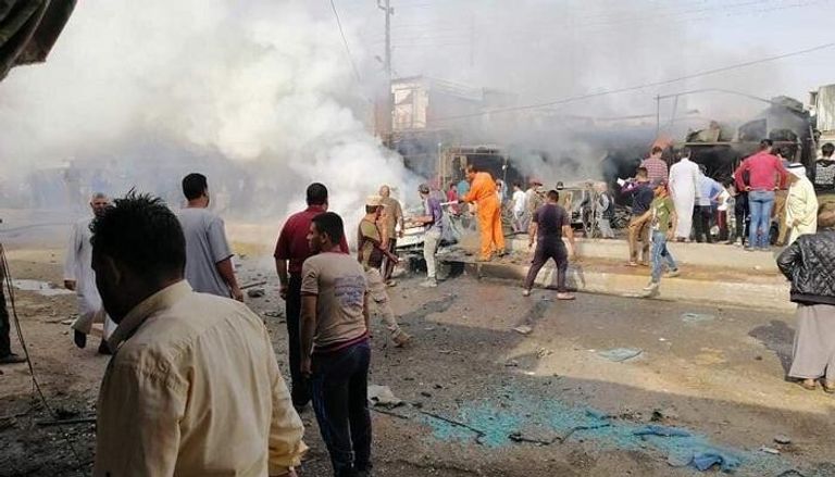 صورة متداولة في الاعلام العراقي عن انفجار سيارة بمحافظة نينوى 