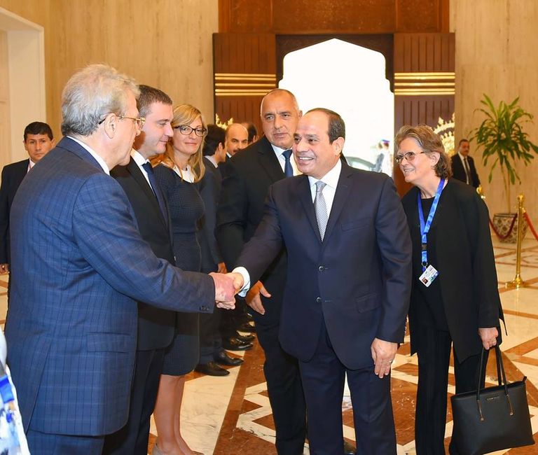 الرئيس المصري عبد الفتاح السيسي و رئيس وزراء بلغاريا الرئيس المصري عبدالفتاح السيسي ورئيس وزراء بلغاريا