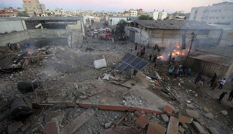 جانب من آثار القصف الإسرائيلي على غزة