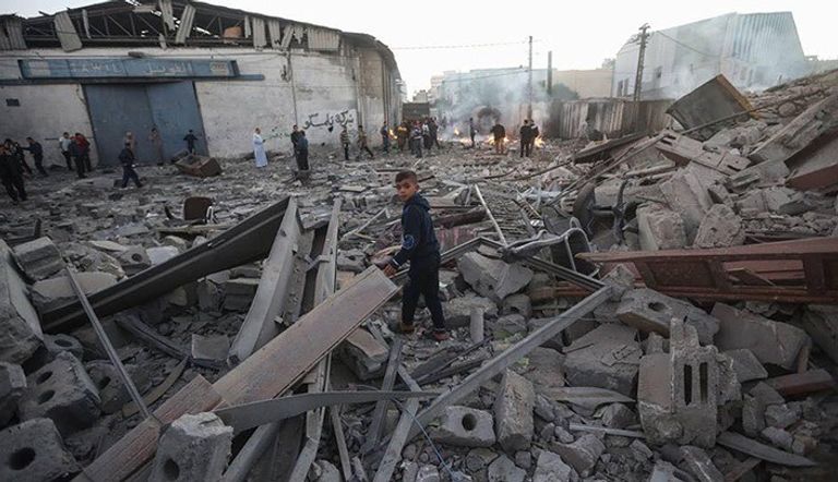 جانب من آثار القصف الإسرائيلي على غزة